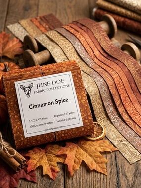Jelly Roll FABRIC Cinnamon Spice, 40 Strip NWT THANKSGIVING
